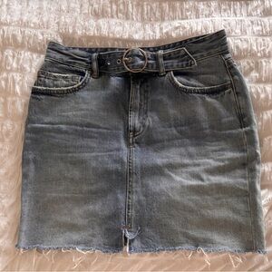 All Saints Blue Denim Mini Skirt with Belt